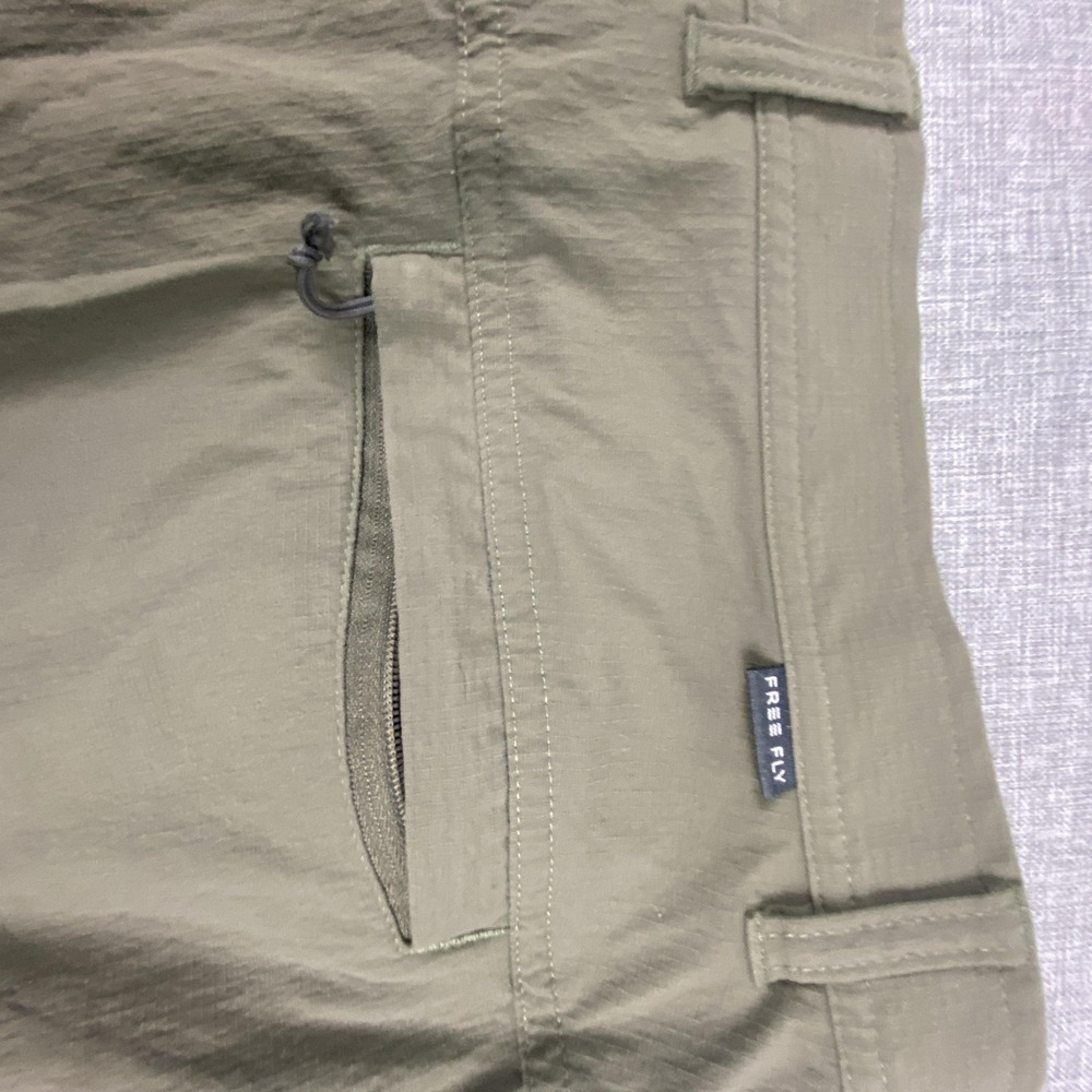 Free Fly Pants Mens 36x32 Green Nylon Khakis Lightweight Stretch Travel - Picture 10 of 12